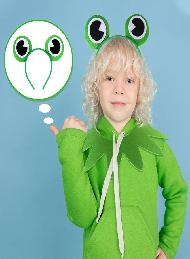 Yewong Kids Frog Costume Accessories Set Frog Headband Collar Gloves Tail for Halloween Cosplay Party World Book Day Dress Up (Green-A) - Image 3