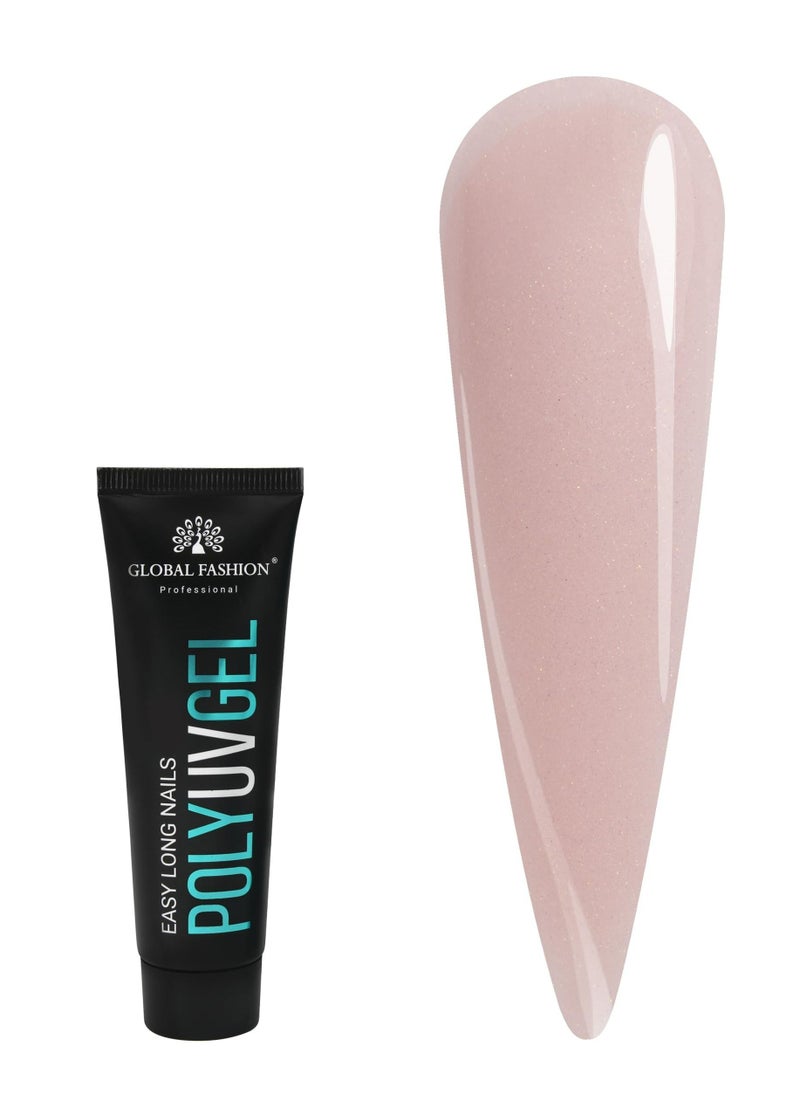 GLOBAL FASHION Global Fashion Professional Poly UV Gel with Shimmer: Long-Lasting, Salon-Quality Nails in Stunning Colors | (04)  - Image 1