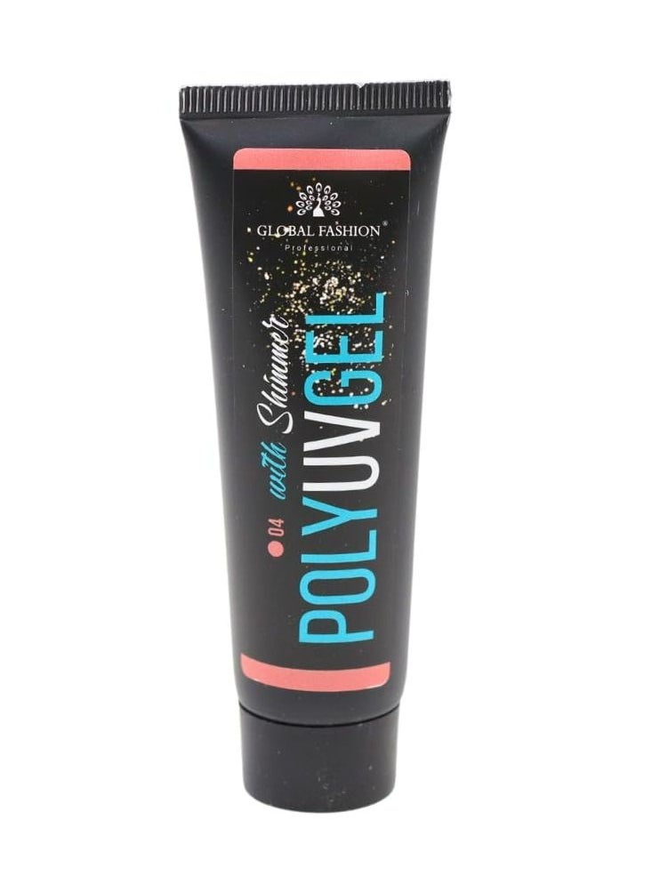 GLOBAL FASHION Global Fashion Professional Poly UV Gel with Shimmer: Long-Lasting, Salon-Quality Nails in Stunning Colors | (04)  - Image 3