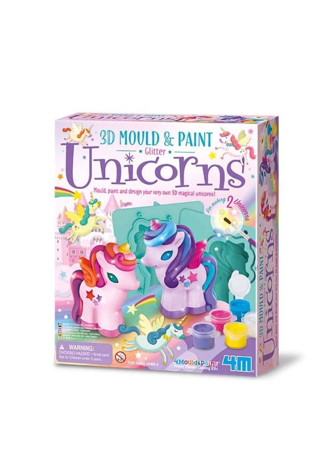 4M Mould & Paint 3D Glitter Unicorn Kit - Image 1