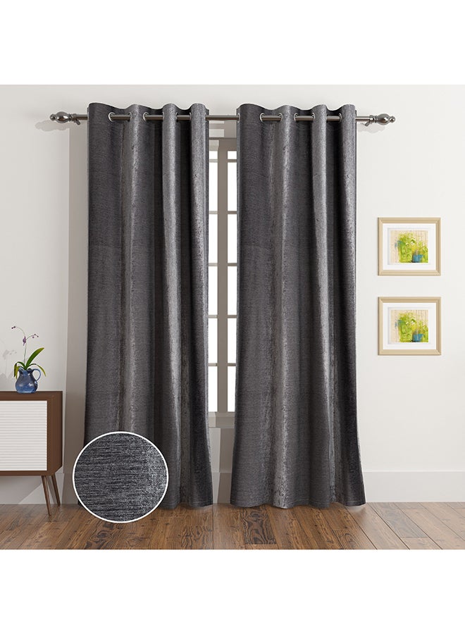Home Box Stella 2-Piece Extra Long Chenille Curtain Set 300 x 140 cm - Image 1
