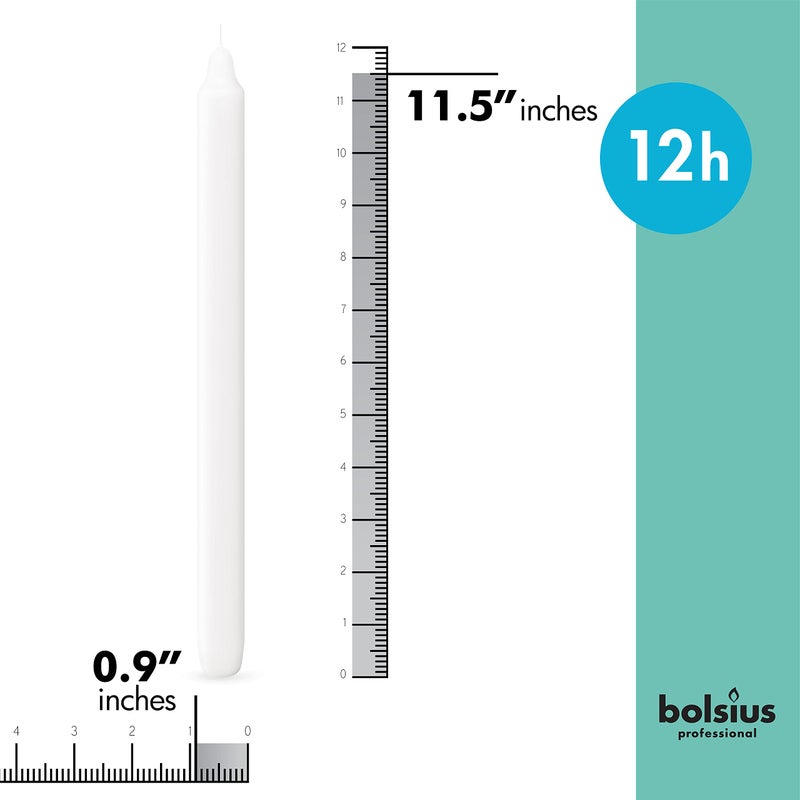 BOLSIUS BOLSIUS White Candlesticks Bulk Pack 50 Count - Unscented Dripless 11.5 Inch Household & Dinner Candle Set - 12+ Burn Hours - Premium European Quality - Consistent Smokeless Flame - 100% Cotton Wick  - Image 2