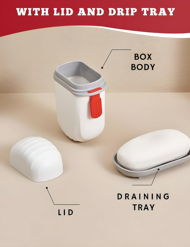 Ecogen Leakproof Travel Soap Case,Waterproof Container Draining Layer,Portable for Bathroom,Camping,Gym Dish Home Bathroom Plastic with Cover Holder Outdoors - Image 2