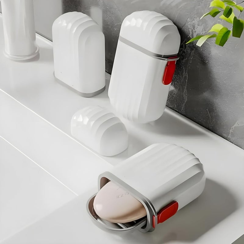 Ecogen Leakproof Travel Soap Case,Waterproof Container Draining Layer,Portable for Bathroom,Camping,Gym Dish Home Bathroom Plastic with Cover Holder Outdoors - Image 1