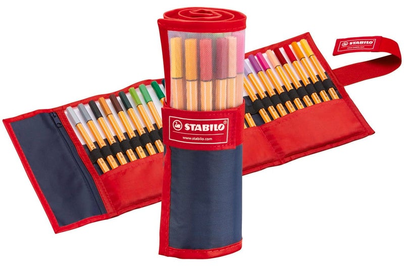 STABILO Point 88 - Fineliner - Rollerset - Wallet of 25 (Assorted Colours) - Image 1