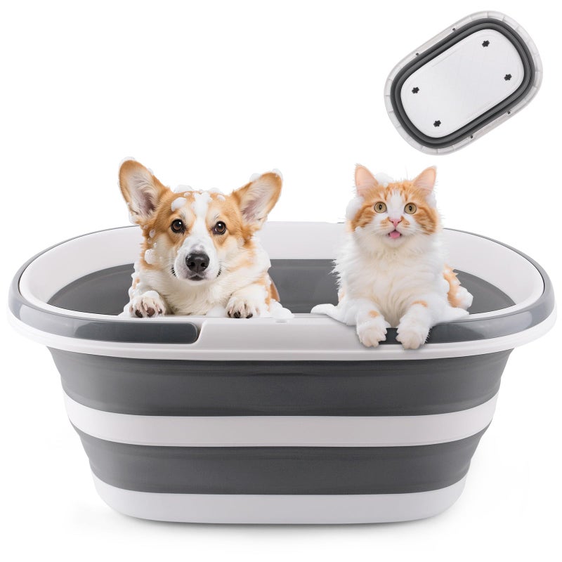 BIDFUL Extra Large Collapsible Bucket 35L Mop Bucket With Handles Wheels Plastic Wash Basin Pet Bath Tub for Puppy Dogs Cats Folding Laundry Basket Clothes Storage Organizer RV Outdoor Camping Essentials - Image 2