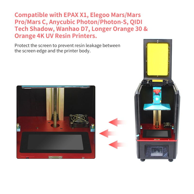 Black LCD Gasket 6.5 x 4.1in Protection from Resin Spill with Non-dust Cloths Compatible with Wanhao D7 Anycubic Photon Photon-S 5.5 Inch LCD Resin 3D Printer - Image 4