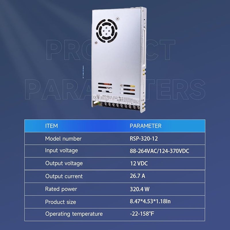 320W AC DC Power Supply 12V 26 7A Single Output with PFC for Industrial Automation - Image 4