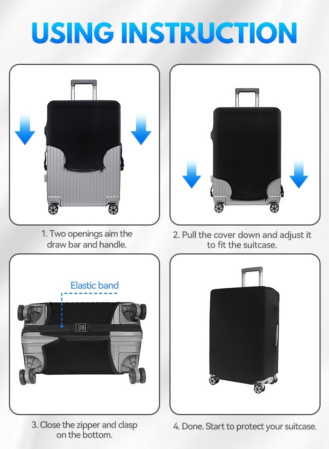 Tersely Travel Luggage Cover Spandex Suitcase Protector Washable Baggage Covers (for 18-30 inch luggage) Premium Elasticated Luggage Protector -Go Travel  - Image 2