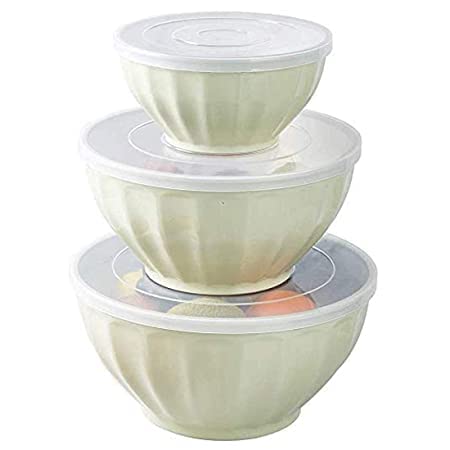 REPLEX 3PCS Plastic Mixing Bowls Salad Bowls with Lid Food Storage Container for Keep Fresh, Small Mixing Serving Bowls Stackable Kitchen Containers for Serving Salads, Soup, Dessert and Snacks - Image 3