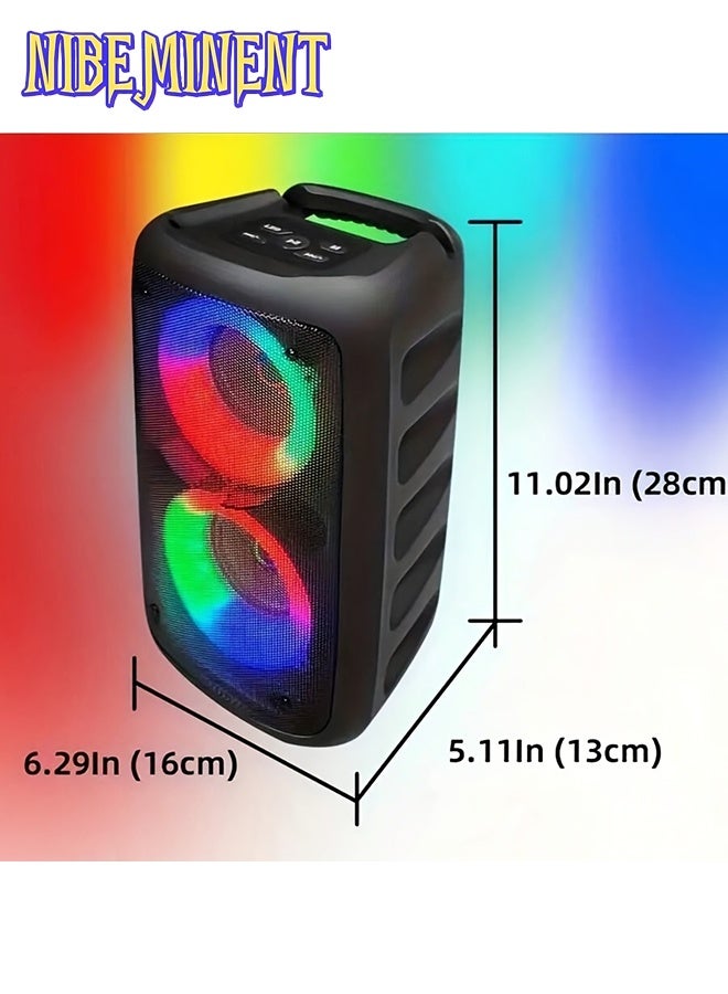 NIBEMINENT Wireless Subwoofer Speaker with 2 Microphones - Large Powerful Sound System, Stereo Speaker, Outdoor Wireless Speaker, Party Disco Lights, LED Ambient Lights, TWS, TF, AUX, MIC, Party Sound System, Outdoor Sound System, Modern Sound System - Image 2