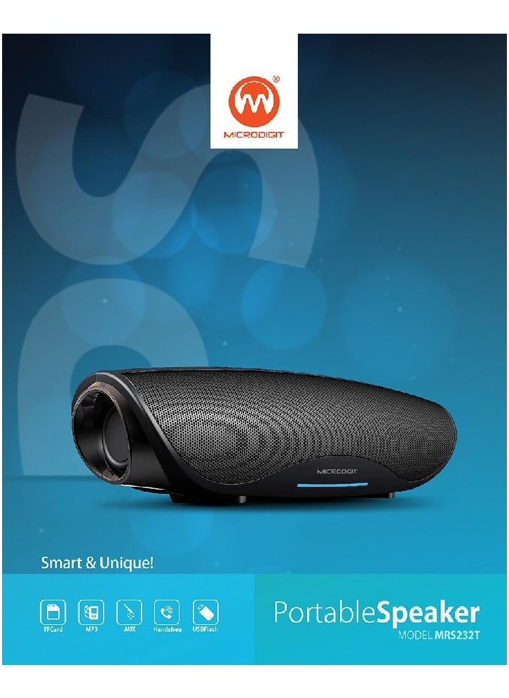 Micro Digit - Microdigit MRS232T Portable Bluetooth  Speaker - Black - Image 1