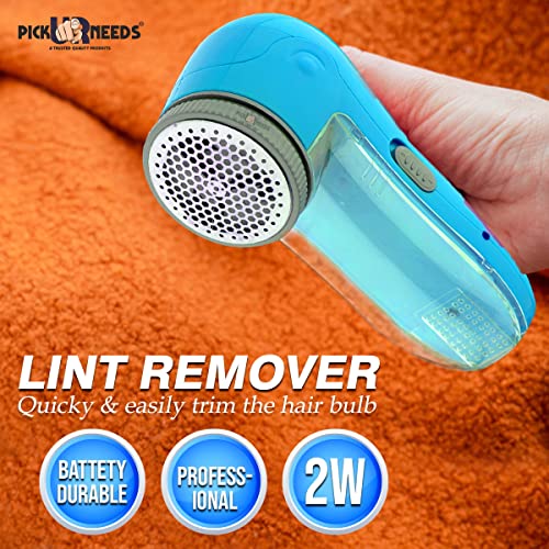 Pick Ur Needs Plastic Lint Remover for Clotheswith Rechargeable USB Charging Cord, Ball Shaver with 1 Extra Floating Blade, No More Lint (Blue) - Image 2