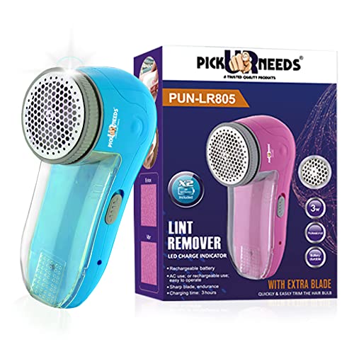 Pick Ur Needs Plastic Lint Remover for Clotheswith Rechargeable USB Charging Cord, Ball Shaver with 1 Extra Floating Blade, No More Lint (Blue) - Image 5