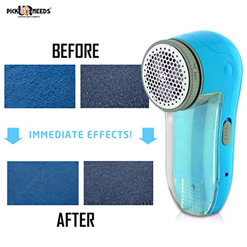 Pick Ur Needs Plastic Lint Remover for Clotheswith Rechargeable USB Charging Cord, Ball Shaver with 1 Extra Floating Blade, No More Lint (Blue) - Image 4