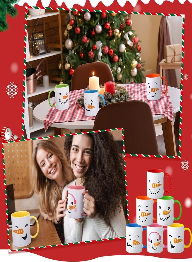 Sliner 11 oz Christmas Coffee Mug Set in 6 Funny Christmas Themed Designs, Novelty Holiday Party Cups for Table Decorations, Xmas White Elephant Gifts for Women Men Christmas Gift(Snowman Face) - Image 5