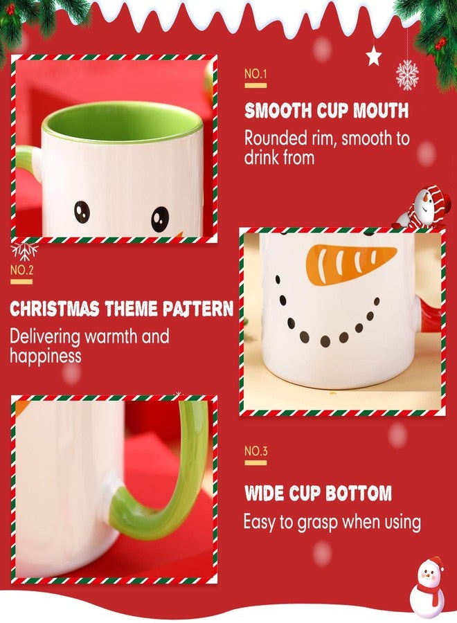 Sliner 11 oz Christmas Coffee Mug Set in 6 Funny Christmas Themed Designs, Novelty Holiday Party Cups for Table Decorations, Xmas White Elephant Gifts for Women Men Christmas Gift(Snowman Face) - Image 3