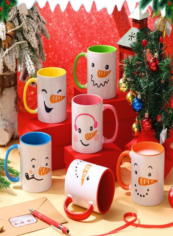 Sliner 11 oz Christmas Coffee Mug Set in 6 Funny Christmas Themed Designs, Novelty Holiday Party Cups for Table Decorations, Xmas White Elephant Gifts for Women Men Christmas Gift(Snowman Face) - Image 4