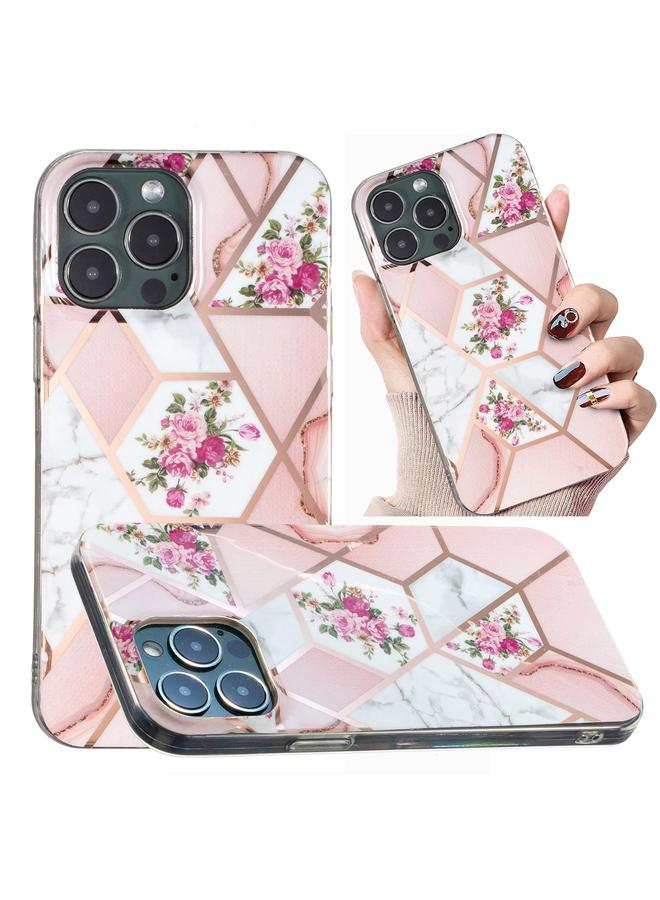 Zaboon Case For iPhone 13 Pro Max Electroplated Marble Pattern TPU Phone Case - Image 1