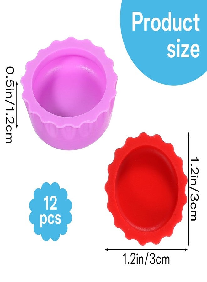 KFHENSOMR 12 Pack Crested Gecko Food and Water Bowl, Reusable Reptile Food Dish, Silicone Colorful Water Bowl Gecko Tank Accessories for Tortoise, Crab,Tarantula, Lizard - Image 2