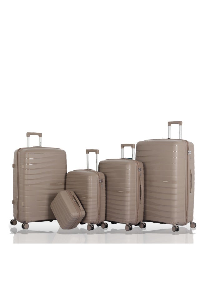 أفياتور طقم حقائب سفر فاخر ومتكامل – 5 قطع من AVIATOR مصنوع من البولي بروبلين المقاوم للكسر متانة عالية – تصميم عصري – أداء مثالي في كل رحلة - Image 1