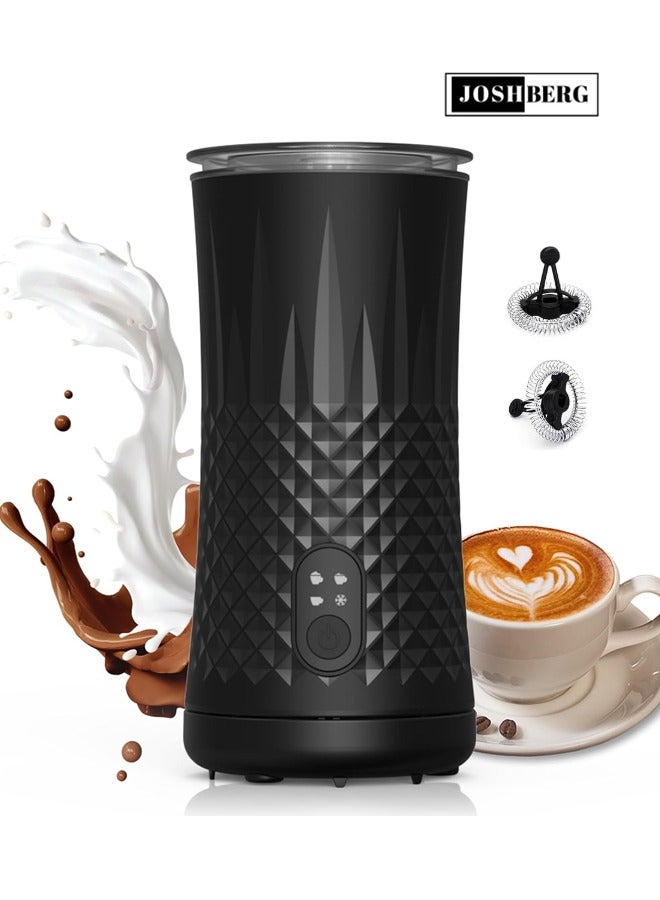 جوشبيرغ رغوة حليب 4 في 1 وبخار الحليب، جهاز خفق الحليب 240 مل مع التحكم التلقائي في درجة الحرارة، صانع رغوة دافئة وباردة، جهاز خفق سريع للقهوة واللاتيه والشوكولاتة الساخنة والكابتشينو والماكياتو، أسود - Image 1