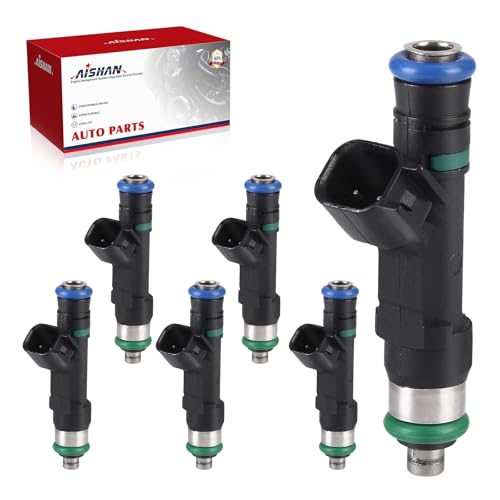AISHAN 6PCS Fuel Injectors 4 Holes Compatible with Jeep Wrangler 20072010 for Dodge Grand Caravan 20082010 for Chrysler Town Country 2008 2009 2010 V6 33L 38L Replace 0280158119 FJ1029 4G2060 - Image 1