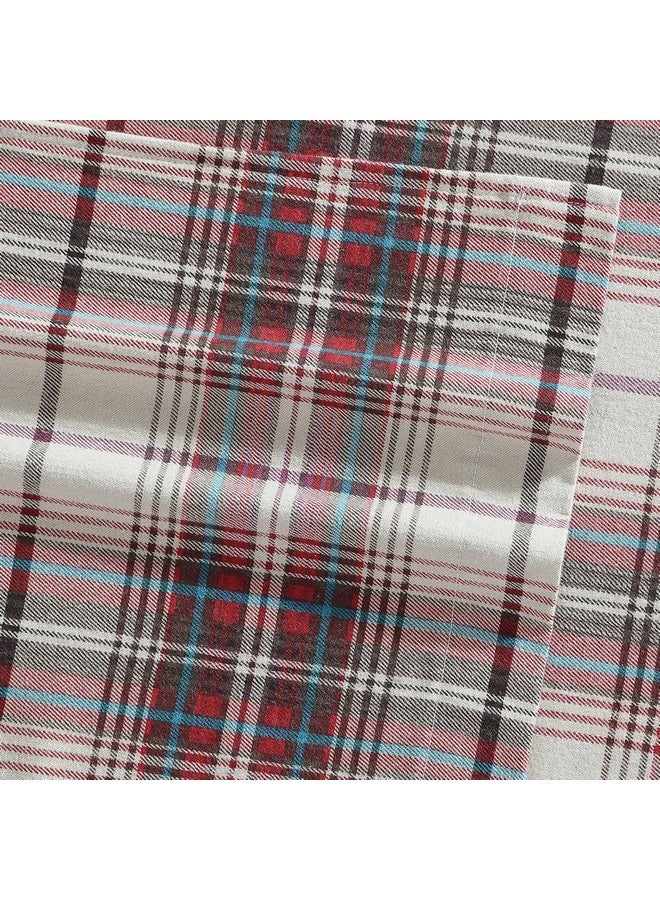 Eddie Bauer Eddie Bauer Mont Lake Plaid Flannel Sheet Set, Red, Full - Image 4