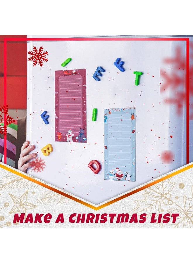 مينبلان مجموعة من 16 دفتر ملاحظات مغناطيسي من Meanplan لقائمة مهام الثلاجة وقائمة البقالة وقوائم التسوق ولوحات تصميم زهور الفاكهة بدون درزات للاستخدام في الحفلات (بأسلوب سانتا) - Image 5