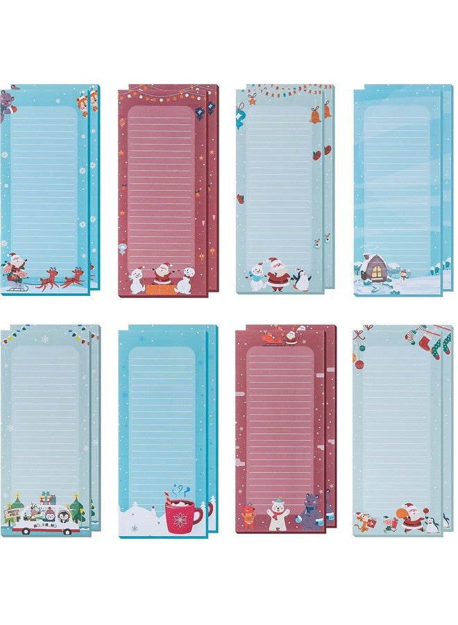 مينبلان مجموعة من 16 دفتر ملاحظات مغناطيسي من Meanplan لقائمة مهام الثلاجة وقائمة البقالة وقوائم التسوق ولوحات تصميم زهور الفاكهة بدون درزات للاستخدام في الحفلات (بأسلوب سانتا) - Image 1