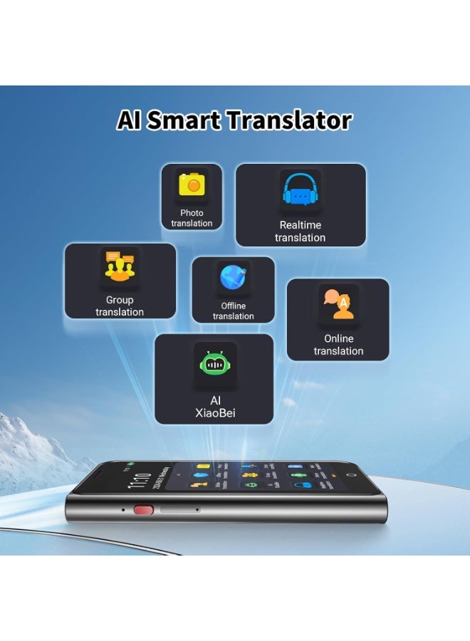AL Language Translator Device, AI Translator ChatGpt, Two-Way Language Translator in 139+ Languages, Instant Voice Translation, Voice/Image/Speech/Offline Translation, for Study, Work, and Travel - Image 2