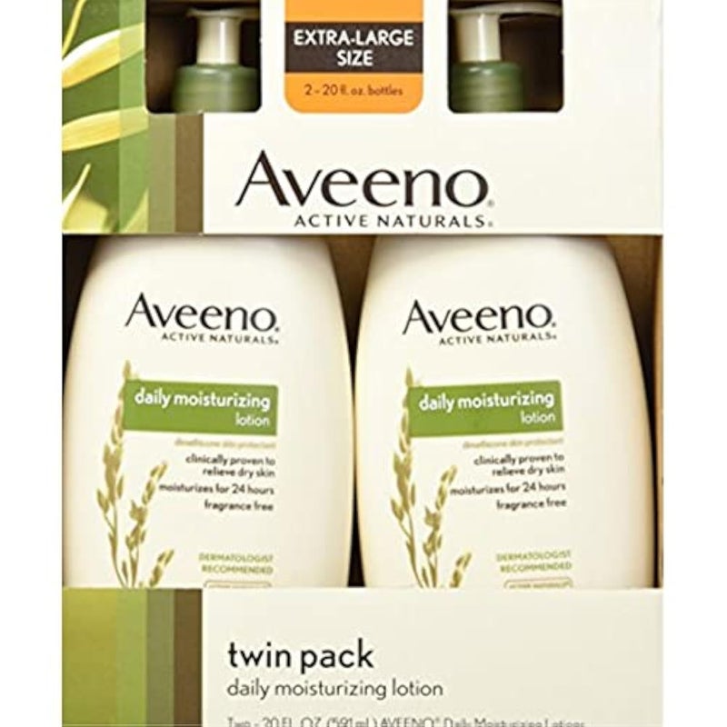 Aveeno Active Naturals Daily Moisturizing Lotion, New 2 Pack Of 20 Fl Ounce Pump, 1 Fl Ounce - Image 1