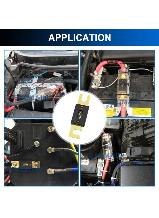 Baomain ANL Fuse ANL-500 500 Amp 500A for Car Vehicles Audio System Sheet Gold Tone 2 Pack - Image 5