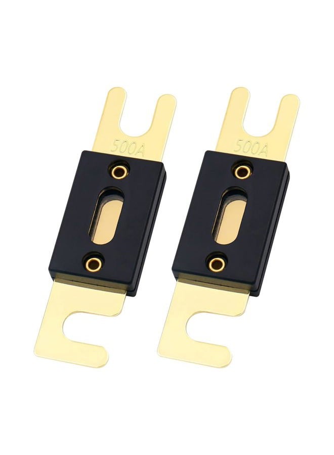 Baomain ANL Fuse ANL-500 500 Amp 500A for Car Vehicles Audio System Sheet Gold Tone 2 Pack - Image 1
