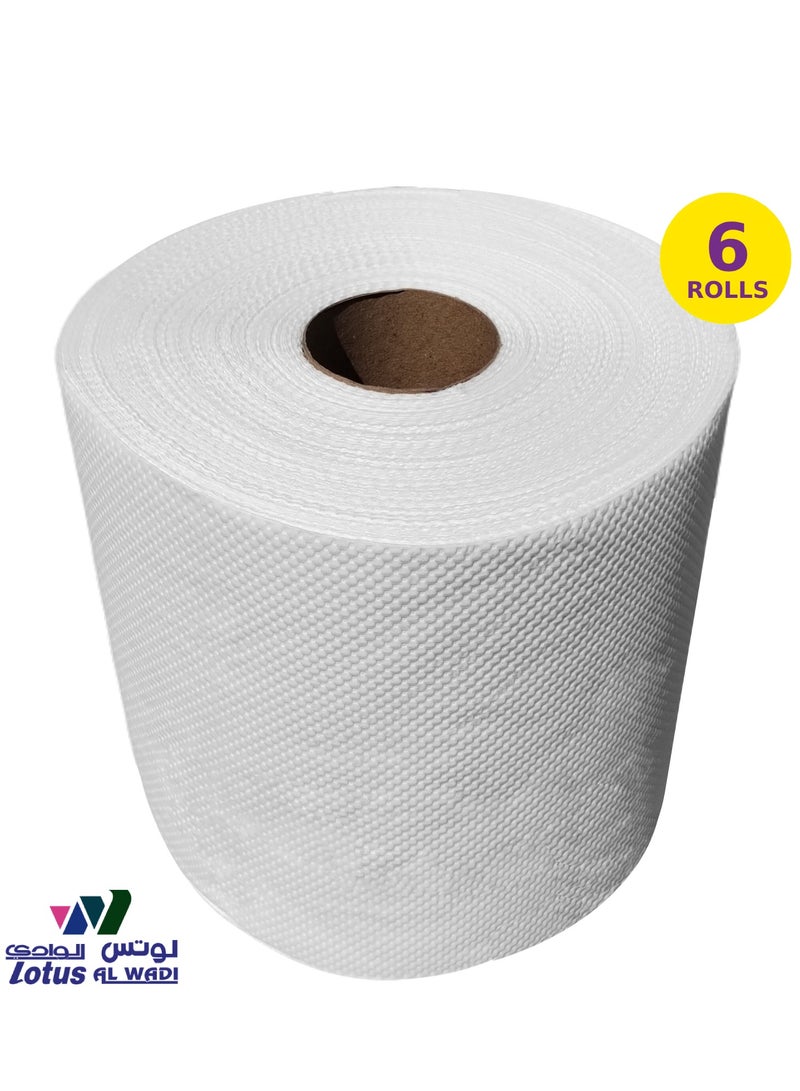 Lotus Alwadi Multi-Surface Maxi Roll & Kitchen towel tissue, Lotus Alwadi, Size - 6 Super Rolls - 450 Sheets Per Roll (600 Grams each) - Image 3