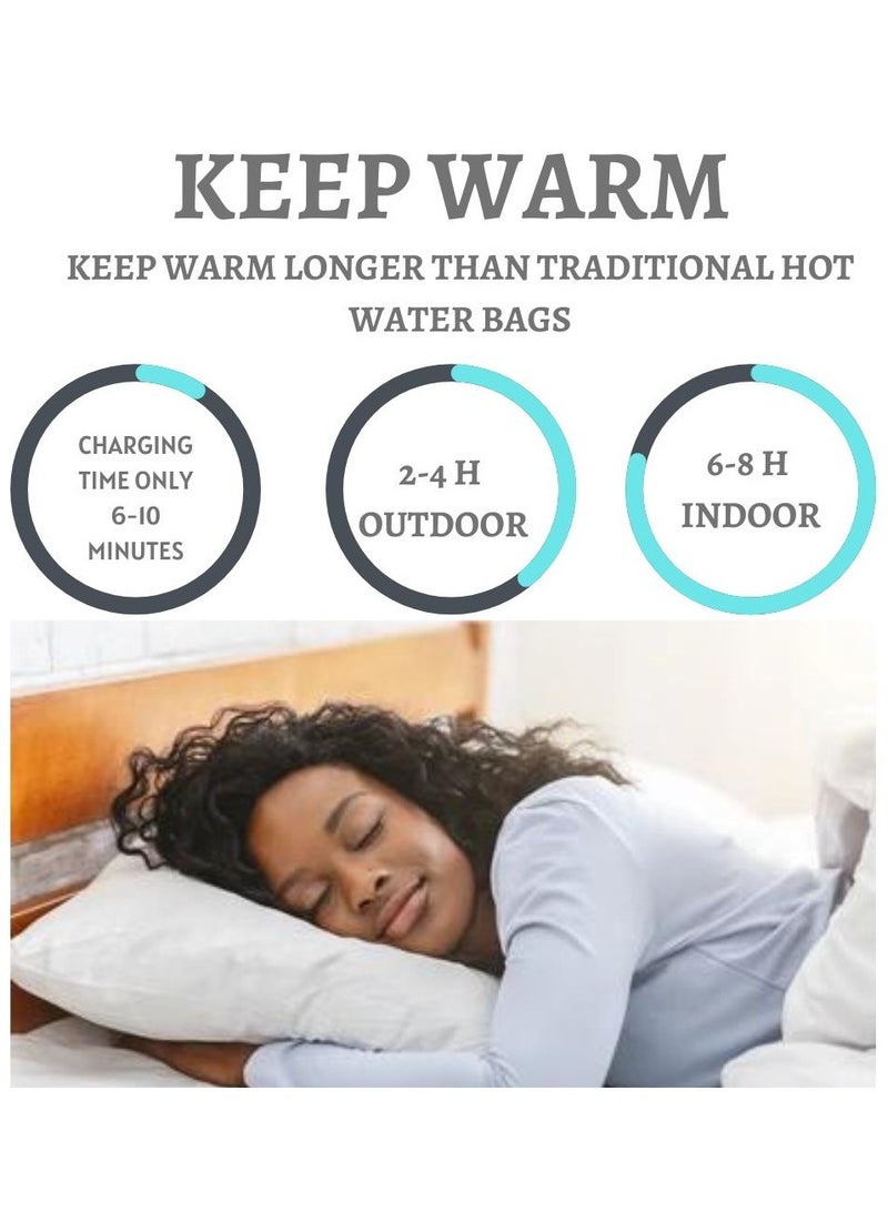برايم بي جافاودان حقيبة ماء ساخن كهربائية قابلة لإعادة الشحن مع غطاء من الصوف لتخفيف آلام التشنجات والرقبة والكتفين وحقيبة العلاج الساخن وتدفئة اليدين والقدمين - Image 3