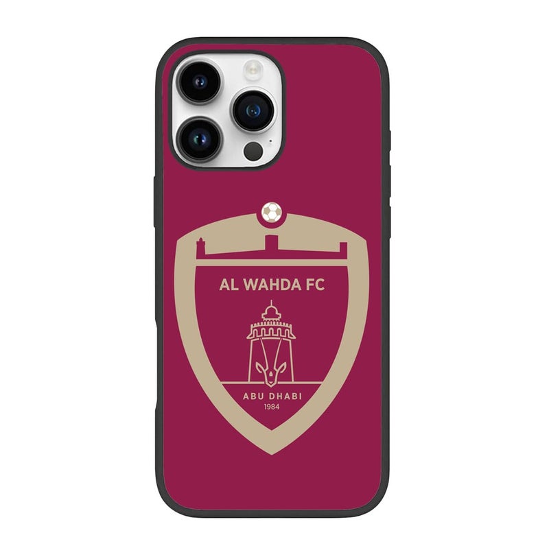 غطاء خلفي مخصص لهاتف آيفون 15 برو بتصميم نادي الوحدة الإماراتي لكرة القدم الآسيوية - متعدد الألوان