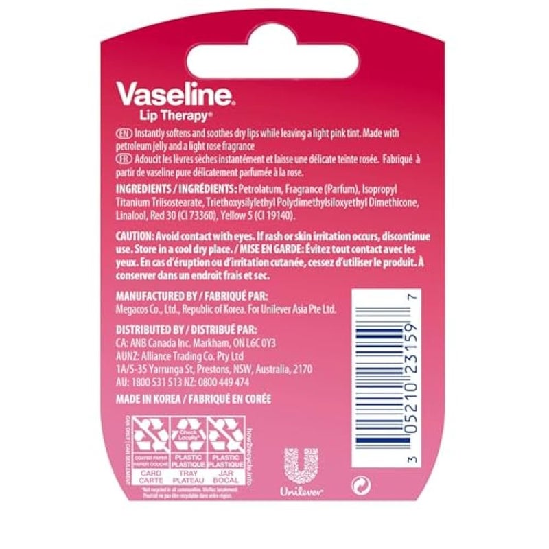Vaseline Vas Lip Therapy, . 25oz - Rosy (Pack of 5) 32 Pieces - Image 2