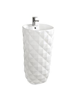 milano Mari Decorative Basin Ceramic Wash Basin Sink For Bathroom, Commercial Lavatories, L 42 x W 41 x H 82 Cm White  - Image 1