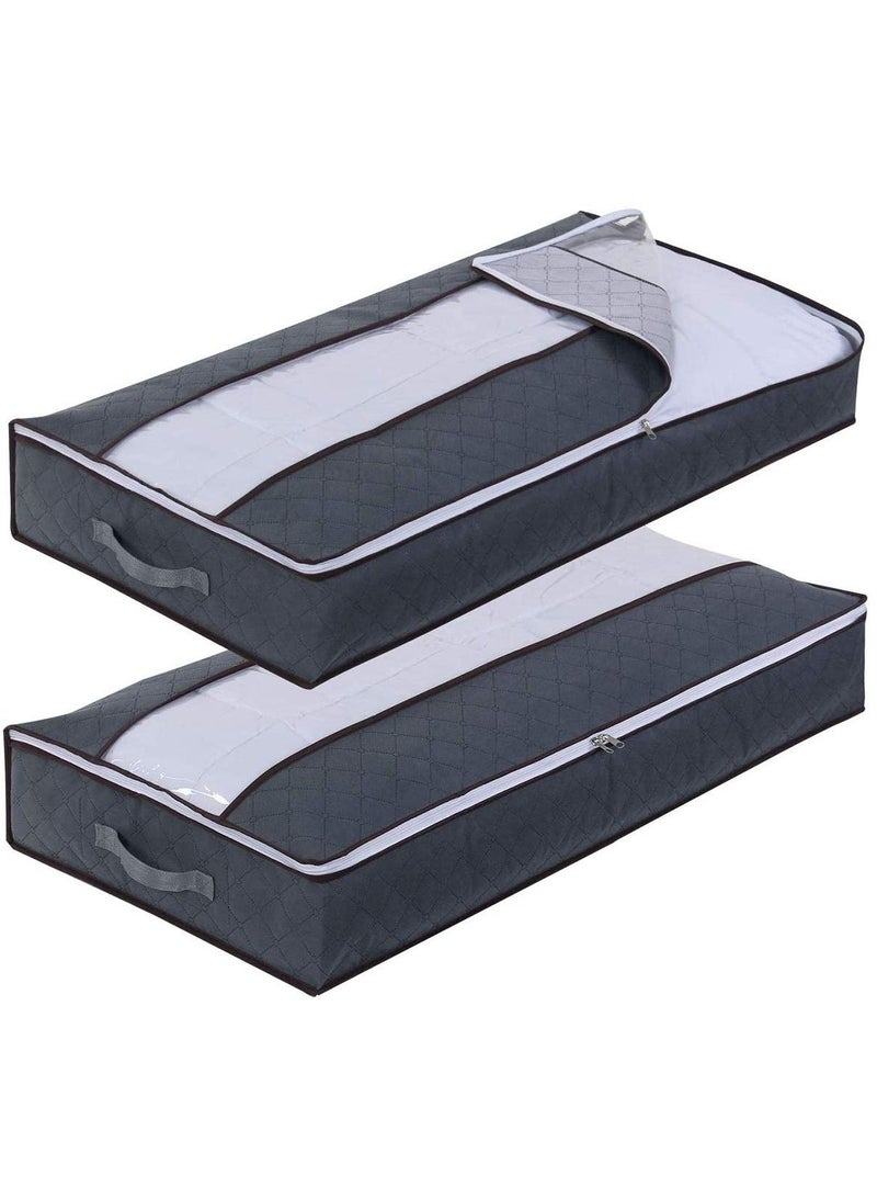 Y&D Storage bag Drawer Organizer Underbed Bag Reinforced Handle Upgrade Fabric for Comforters, Blankets, Bedding, Breathable Foldable 2 Pack - Image 1