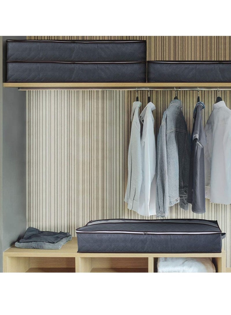 Y&D Storage bag Drawer Organizer Underbed Bag Reinforced Handle Upgrade Fabric for Comforters, Blankets, Bedding, Breathable Foldable 2 Pack - Image 5