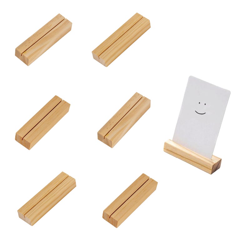 woshilaoDS woshilaoDS 6 Pcs Wood Place Card Holders Wooden Table Number Stands Wooden Picture Holders Stands for Acrylic Signs WeddingCeremonyHomePartyDecoration Holders 