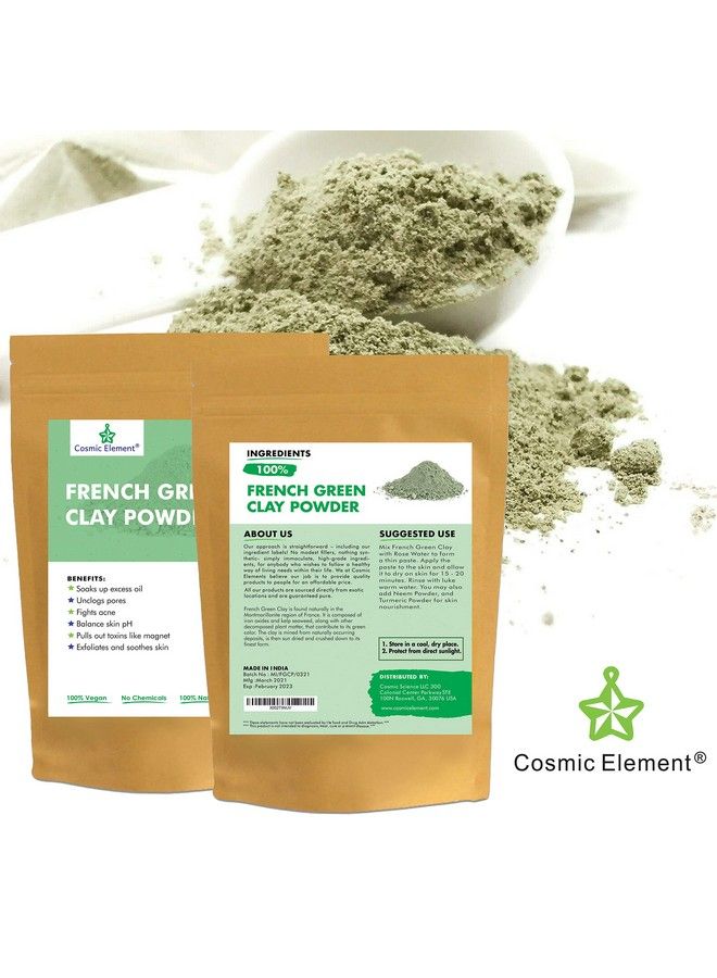 cosmic element French Green Clay European Montmorillonite Ultra Soft Clay Powder Vegan Cosmetic Grade Healing Clay For Face Mask Skin Care Detox Clay Mask For Blackheads And Pores 4 Ounce - Image 3