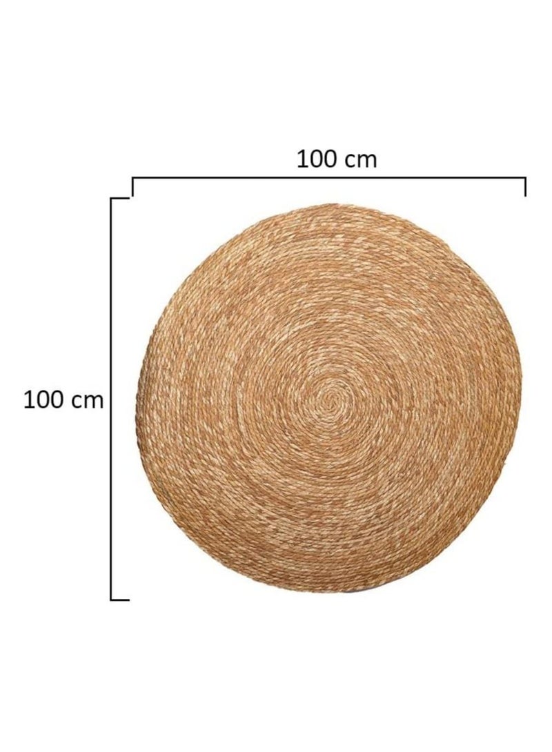 LINGWEI Jute Rug Carpet Round Beige 100x100cm - Image 5