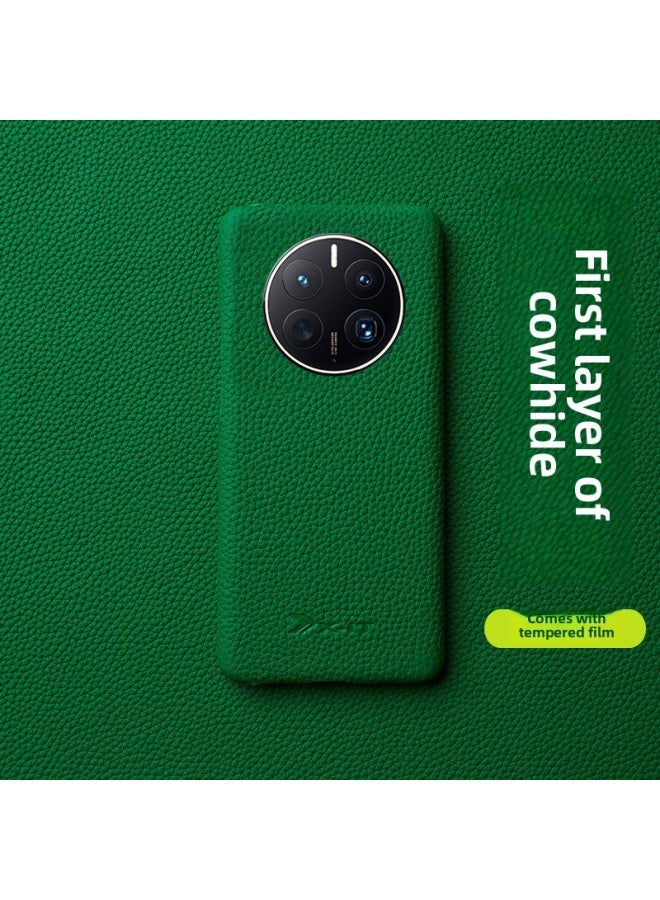 Suitable For Huawei Mate6070 Phone Case Limited Edition Mate70Pro Leather High-end Litchi Pattern Protective Case-Color:Linen Blue-Applicable Model:For Huawei Mate 60