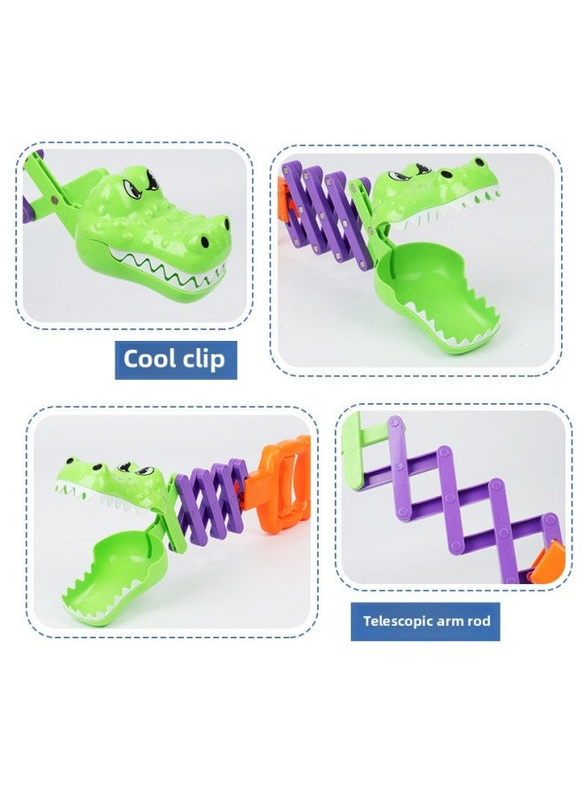 Children's Mechanical Arm Toy Clip Crab Claw Crocodile Pliers Short Crab Clip Telescopic Hand Pull Clip Animal Clip-Color:Telescopic Shark Head Manipulator - Image 4