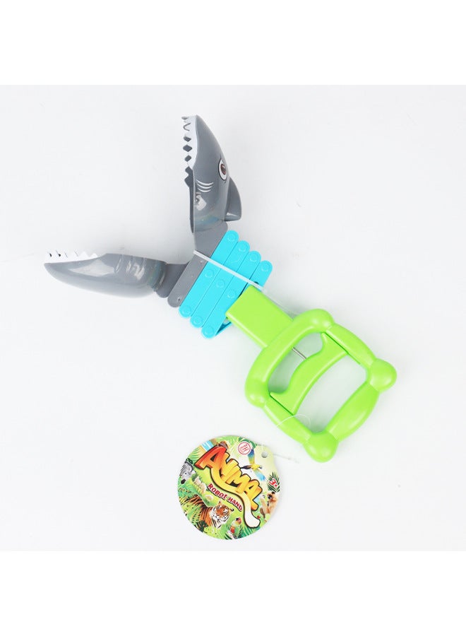 Children's Mechanical Arm Toy Clip Crab Claw Crocodile Pliers Short Crab Clip Telescopic Hand Pull Clip Animal Clip-Color:Telescopic Shark Head Manipulator - Image 1