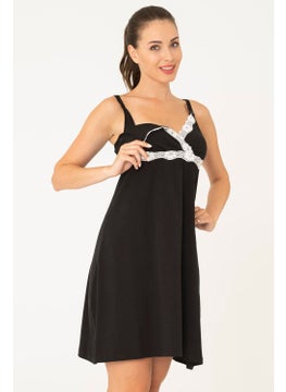 For You Moda Black Nursing Nightgown S32120  - Image 1