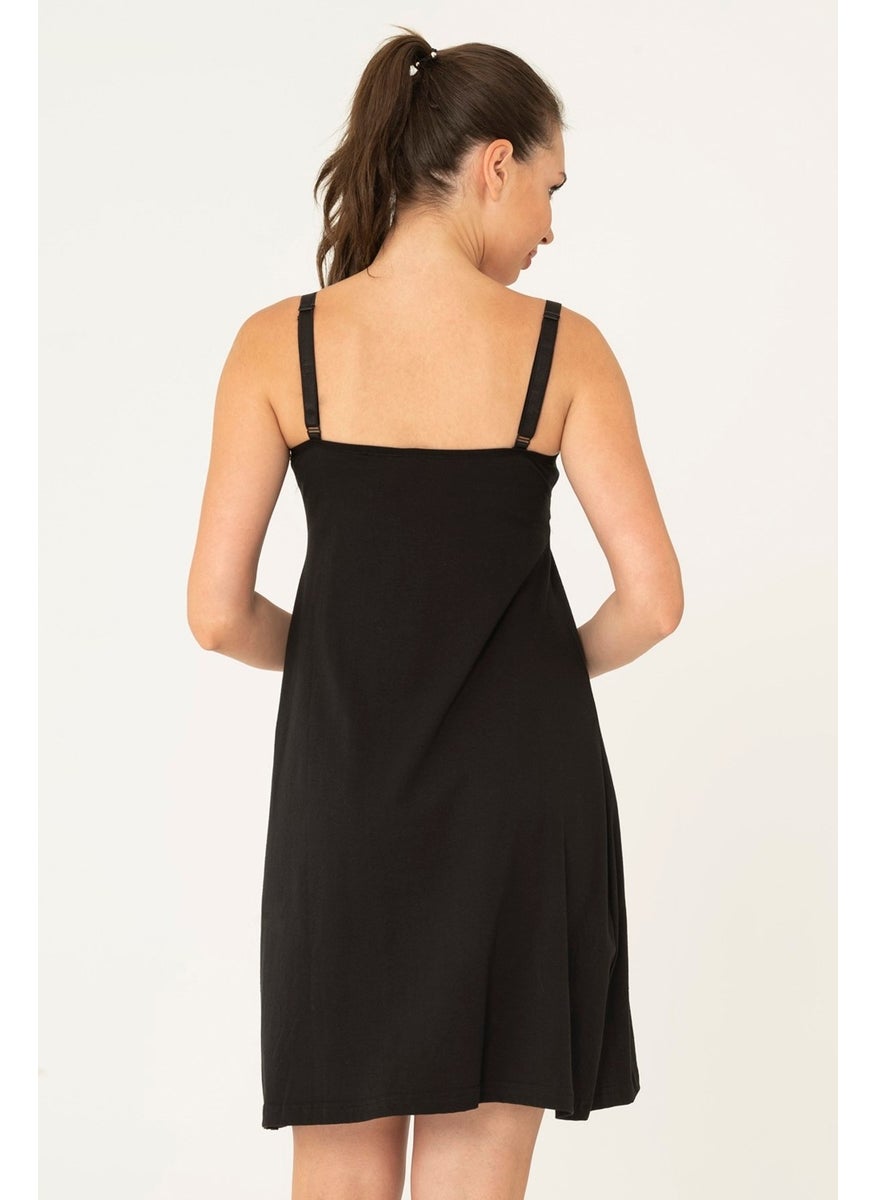 For You Moda Black Nursing Nightgown S32120  - Image 3