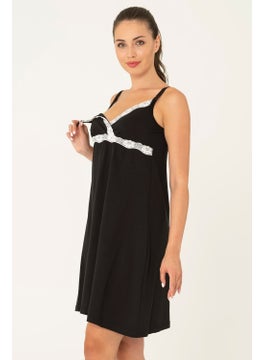 For You Moda Black Nursing Nightgown S32120  - Image 2